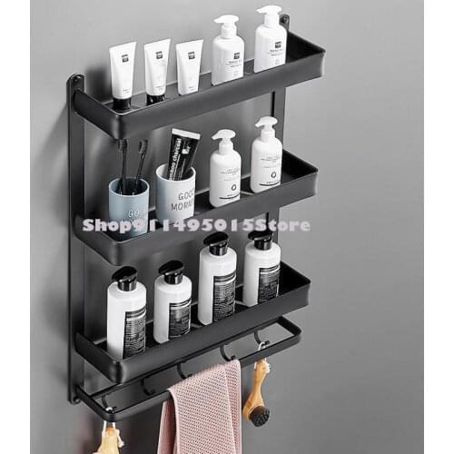 Punch-free Toilet Bathroom Rack Wall Hanging Toilet Toilet Vanity Towel Storage Rack Supplies Daquan