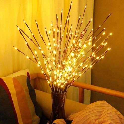 LED Simulation Tree Branch Lights String Night Lamp Home Bedroom 20 Bulbs Battery Powered Decorations Christmas Party Indoor