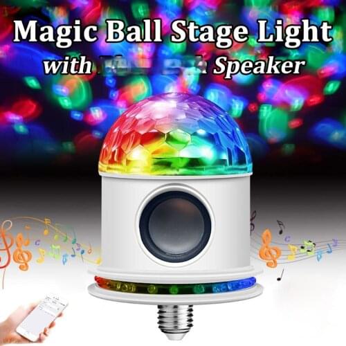 Led Disco Light with Bluetooth Speaker Voice Control Rechargeable DJ Laser Disco Ball Lamp for Home Party Lights Discolamp