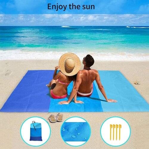 Waterproof Pocket Beach Blanket Folding Camping Mat Mattress Portable Lightweight Mat Outdoor Picnic Mat Sand Beach Mat