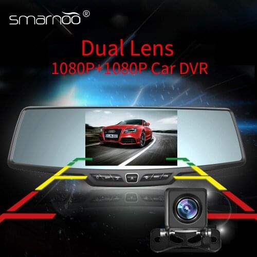 Rearview Mirror Car DVR 5''IPS Screen Dual Lens 1080P Video Recorder Dash Camear With GPS 24H Parking Monitoring