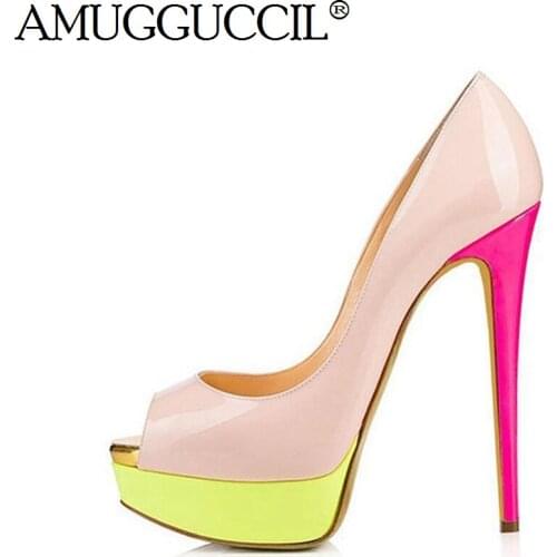 2020 New Plus Big Size 35-52 Pink Fashion Sexy High Heel Platform Party WeddingSpring Summer Female Lady Shoes Women Pumps D1255