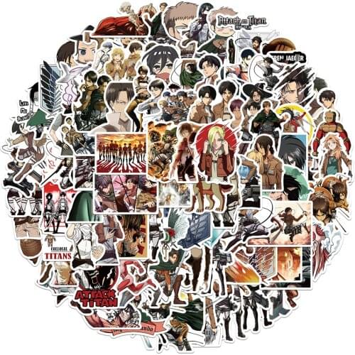 10/50/100PCS Attack On Titan Anime Stickers Graffiti for Laptop Guitar Motorcycle Skateboard Luggage Waterproof Decal Toys