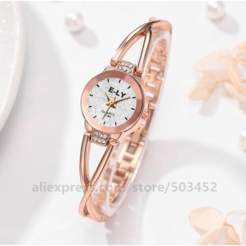 100pcs/lot Rose Gold Lady Bracelet Watch Colorful Dail Fashion Wristwatch Rhinestone Alloy Quartz Watch Gift For Girlfriend