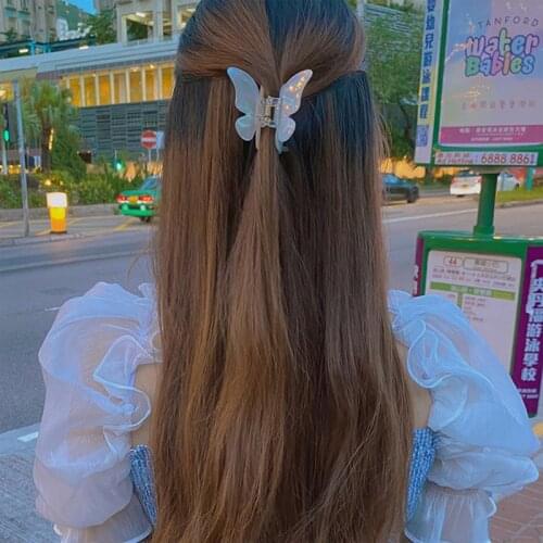 2021 Hair Clips Claw Fashion Hair Clip Acetate Plate Grab Clip Gradient Tie-Dye Colored Styling Tools Barrettes for Women Girls