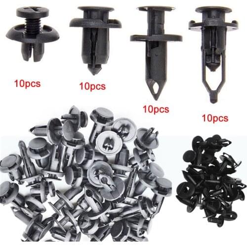 40 PCS Car Stuff Bumper Holes Hood Plastic Push Screw Rivets Interior Fixing Parts Automobile General Fixing Parts Car Stuff