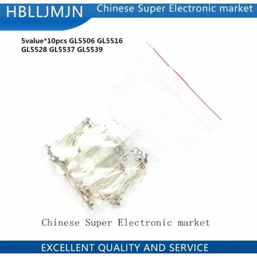 50pcs(5value*10pcs) LDR Photoresistor diy kit for GL5506 GL5516 GL5528 GL5537 GL5539