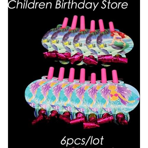 6pcs/lot The Little Mermaid theme blowouts The Little Mermaid party decorations The Little Mermaid theme party blowouts