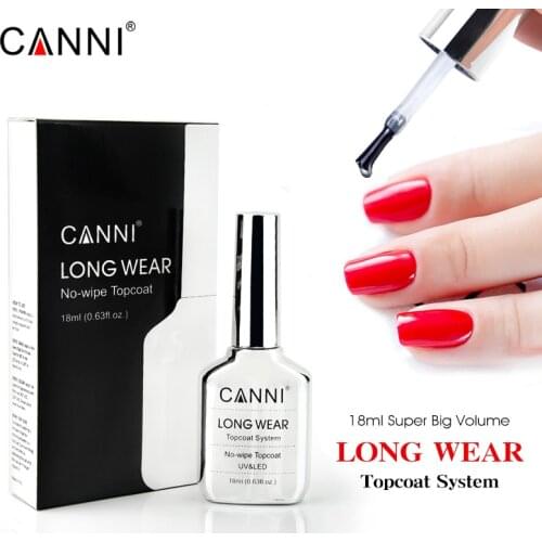 CANNI New 18ml Long Wear Topcoat No-wipe Non-cleansing Diamond Super Bright Glossing Top Coat Updated than Tempered Topcoat