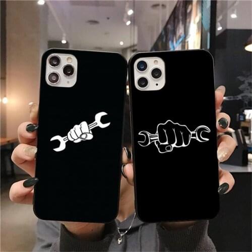 CUTEWANAN Mechanic Holding A Wrench Motorcycle Phone Case for iPhone 11 pro XS MAX 8 7 6 6S Plus X 5S SE 2020 XR case