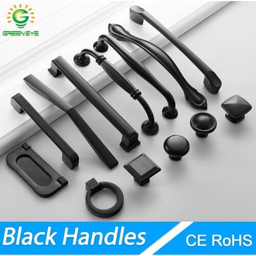 Black Handles for Furniture Cabinet Knobs and Drawer Knobs Cabinet Pulls Cupboard Handles Knobs and Kitchen Handles simple style
