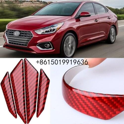 For Hyundai Accent i25 i30 Car Side Door Edge Guard Bumper Trim Protector 4pcs PVC carbon fiber Stickers