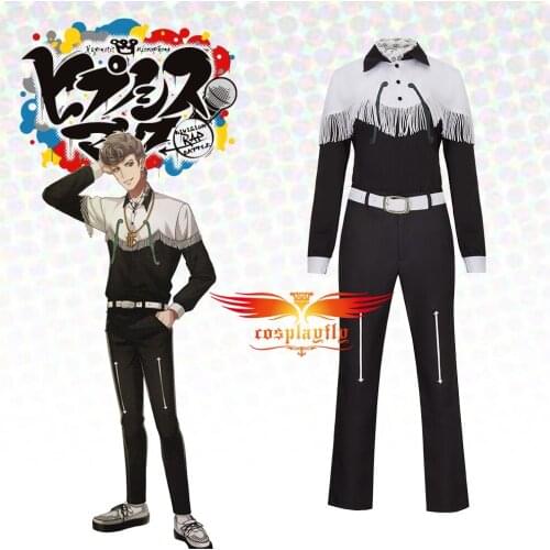 Anime Voice Actor Division Rap Battle Amaguni Hitoya Cosplay Costume Adult Men Women Outfit Blouse Pocket Square Pants Halloween