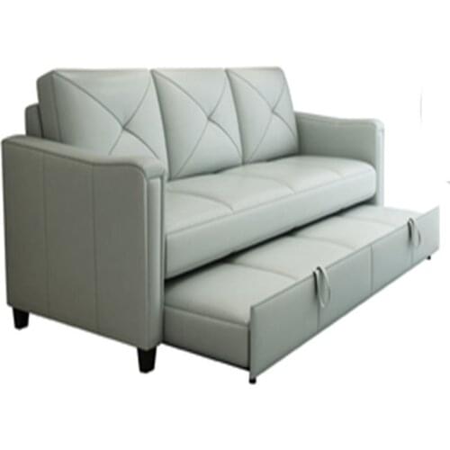 Leather sofa sofa bed modern simple living room bedroom pull folding sofa bed space saving multi-functional small family