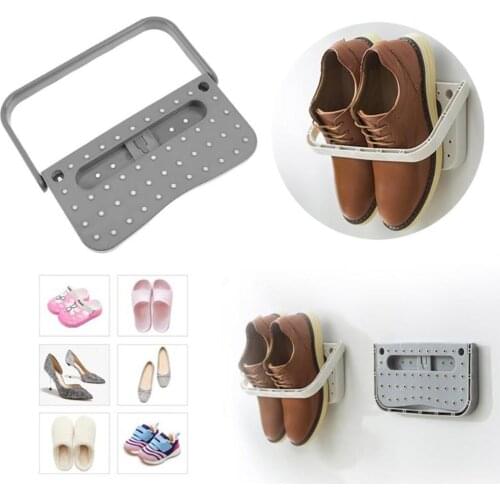 Creative Wall Hanging High Heels Sports Shoes Storage Rack Holder Folding Wall Slippers Shelf Bedroom Bathroom Organizer