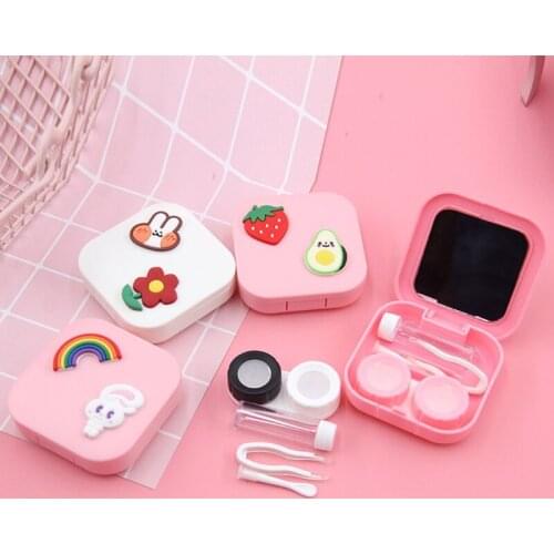 Creative Cartoon Mini Contact Lens Case Portable Makeup Beauty Pupil Storage Box