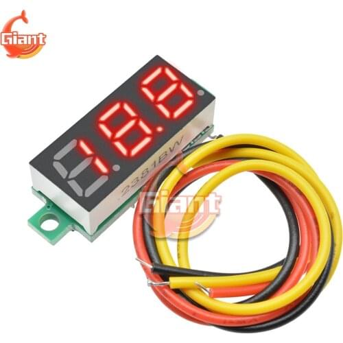 0.28'' DC 0-100V Mini Voltmeter Voltage Meter Gauge LED Display Digital Volt Voltage Tester Detector Monitor Tools DC 5V 12V 24V