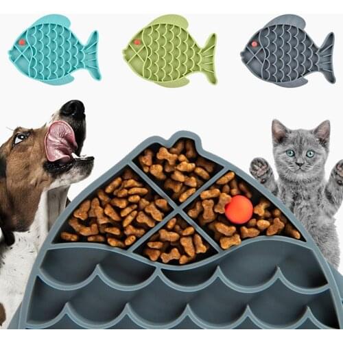 Dog Slow Feeder Bowl Pet Dog Cat Slow Feeder Fish Shape Food Bowl Anti Choking Feeding Dish Plate Pet Products