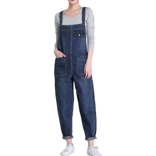 Fashion 2021 S-6xl Plus Size Women Denim Jumpsuit Bib Pants Spring Summer bf Large Size Jeans Women Trousers Jumpsuit 5XL A231