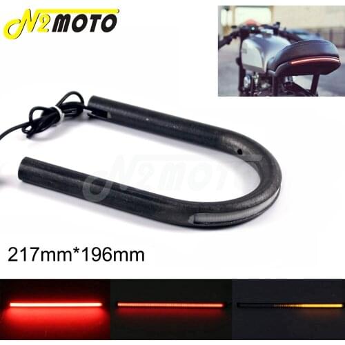 Motorbike Rear Seat Hoop Cafe Racer Flat Frame Loop Sequential Switchback Flowing LED Light For Honda CB CL CG GB Yamaha SR XS