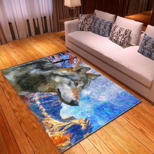 New home carpet big animation animal box wolf carpet living room bedroom carpet