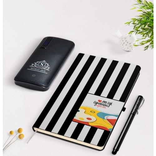 Personalized Best Teacher Black Notebook Pen 12.000 Mah Powerbank Gift Set-4