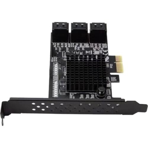 PCI-E to SATA3.0 Riser Card 6-Port SATA3.0 6Gbps Expansion Card Adapter IPFS 88SE92 Support AHCI1.0 Mode and IDE Mode