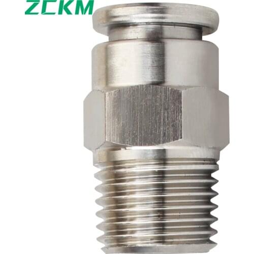 ZKCM PU Pneumatic Quick Coupling Stainless Steel PU 16mm Air Water Hose One-Button In-Line Tracheal Joint
