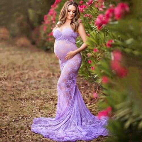 Shoulderless Sexy Lace Maternity Dresses Photography Props Fancy Pregnancy Dress Maxi Gown Women Pregnancy Photo Shoots Vestidos