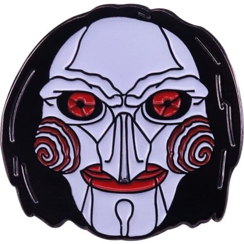 Horror movie Saw puppet badge creepy Billy Doll brooch Halloween gift costume accessory