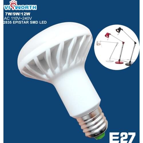 R80 LED LAMP smd2835 25pcs ultra bright 7w 9w 12w led bulb ac 110v 220v 240v warm white cold white lampada led Spotlight