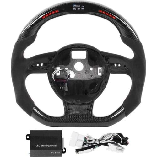 Carbon Fiber LED Shift Lights Display Suede Steering Wheel Fit for B8.5 RS3 RS4 RS5 RS6 RS7 2013 2014 2015 Car style