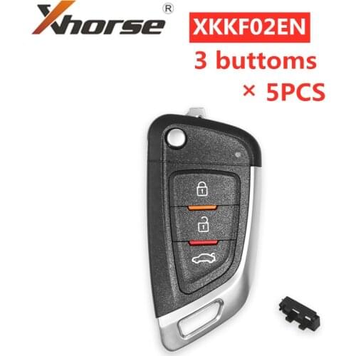 XHORSE Universal Remote Car Key with 3 Buttons for VVDI Key Tool XKKF02EN(English Version) 5PCS