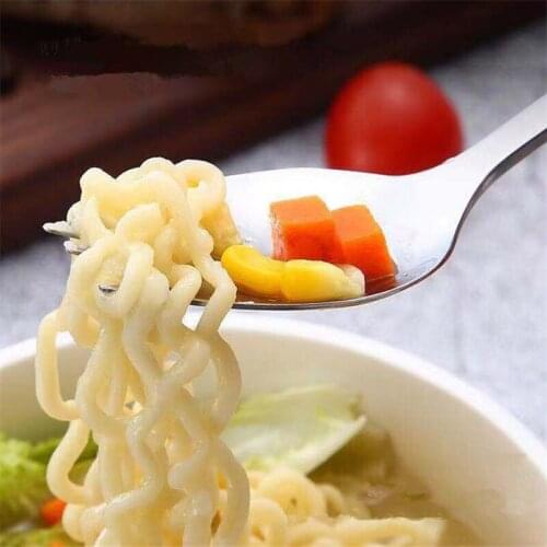 High Quality Creative 304 Stainless Steel Tableware Western Food Dual Purpose Fork Spoon Pasta Fruit Salad Spoon Fork Spoon