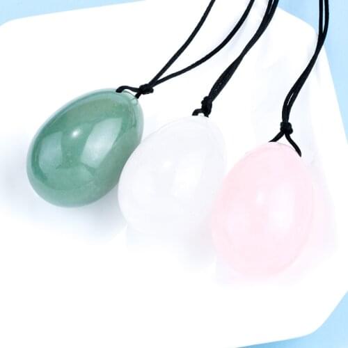 40*25mm Drilled Yoni Multi Egg Jade Stone Massager Kegel Exercise Tightening Pelvic Muscle Vaginal Ball Body Massage Health Care