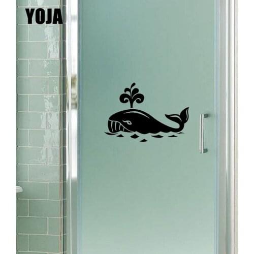 YOJA 20x28.8CM Bathroom Shower Whale Decal Home Decor Wall Sticker G2-0524