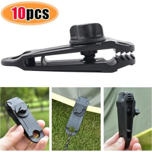 10pcs tent hike tarp clips High Quality Durable Premium Lock Grip Canopy Clamp for Awnings Camping Tarps Caravan