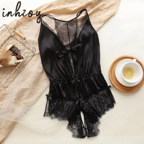 White One Piece Bodysuit Beauty Back Hollow Lace Sexy Women Embroidery Deep V Jumpsuit Overalls Femlae Body Leisure Tops