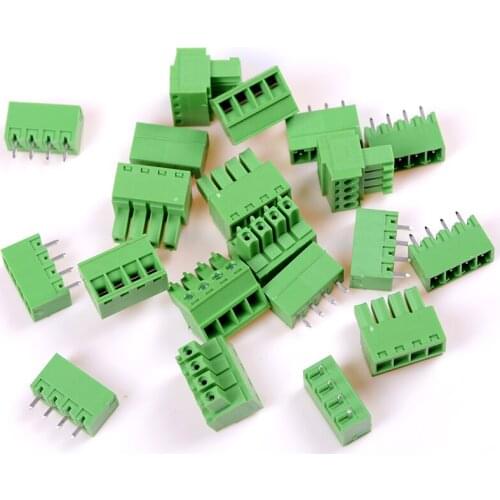 10 Pieces 4Pin Terminal Plug-in Screw Block Connector 3.81mm Pitch PCB Mount Screw Terminal Block Connector - Fits PCBs