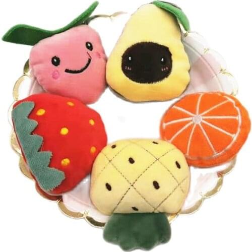 10pcs/lot Kawaii Plush Fruits Patches Cartoon Cotton-filled Smiling Strawberry/Avocado Padded Appliques Accessories DIY Material