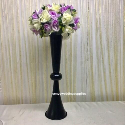 12pcs)Black Candlestickblack wedding vase candelabra lamp Table lamp for table decoration senyu2452