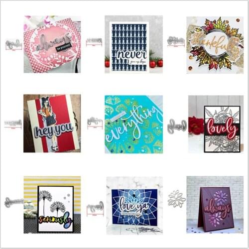 2019 Words Dies Always Never Thankfully Lavely Words Cutting Dies For DIY Scrapbooking Embossing Paper Cards Making Crafts