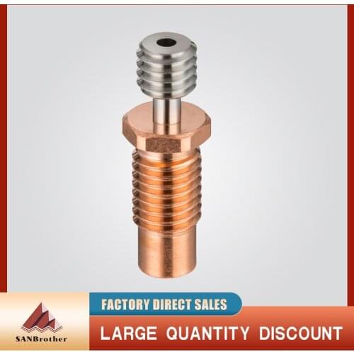 2021 All-Metal NF V6-TCrazy Heat Break Titanium & Copper 3D Printer Nozzle Throat For 1.75mm E3D V6 HOTEND Heater Block