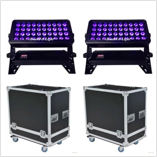 2pcs+Flycase) ip65 rgbwa uv wash wall led city color light 40*18w 6in1 city color led wash lyre