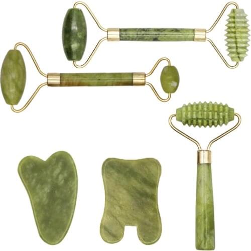 5 Models Face Massage Roller Plate Double Head Jade Stone Eye Face Massager Neck Thin Lift Relax Slimming Tools Facial Massager