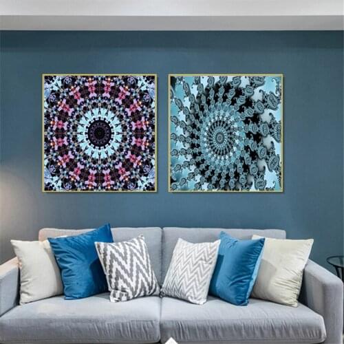 Abstract Rose Night Mandala Canvas Paintings Posters and Prints Religion Wall Art Room Pictures For Living Room Home Decoration