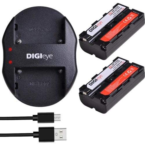 2Pcs NP-F550 NP-F570 NPF570 NPF550 Battery + Dual USB Charger for Sony HDR-AX2000 HDR-FX7 HDR-FX1000 HVR-M10P RV100 RV200