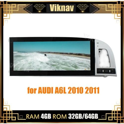 Car radio multimedia player GPS navigator for AUDI A6L 2010 2011 auto stereo video player tape recorder android system 10.2 inch