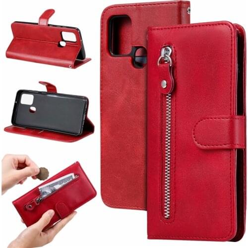 Plain Flip Wallet Case For Samsung Galaxy A10 A10s M10 M10s A20 A20s A21s A30s A11 A31 A41 Note 10 Lite S10 Plus Zip Cover