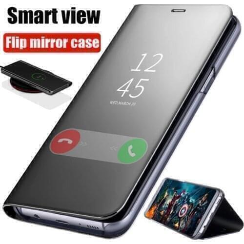 Luxury Mirror Flip Case For Xiaomi Mi 11 10 Ultra 9 Lite 8 SE 10T Play Leather Stand Cover For Redmi Note 8 8T 9 9s 9T 9c 9a